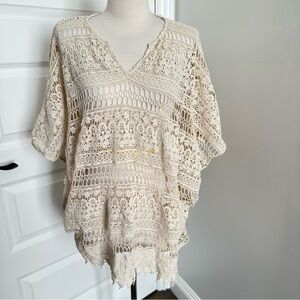 CAbi Cream Crochet Swim Cover-Up